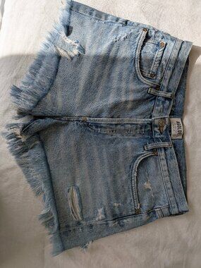 AGOLDE Distressed Denim Cut-off Shorts